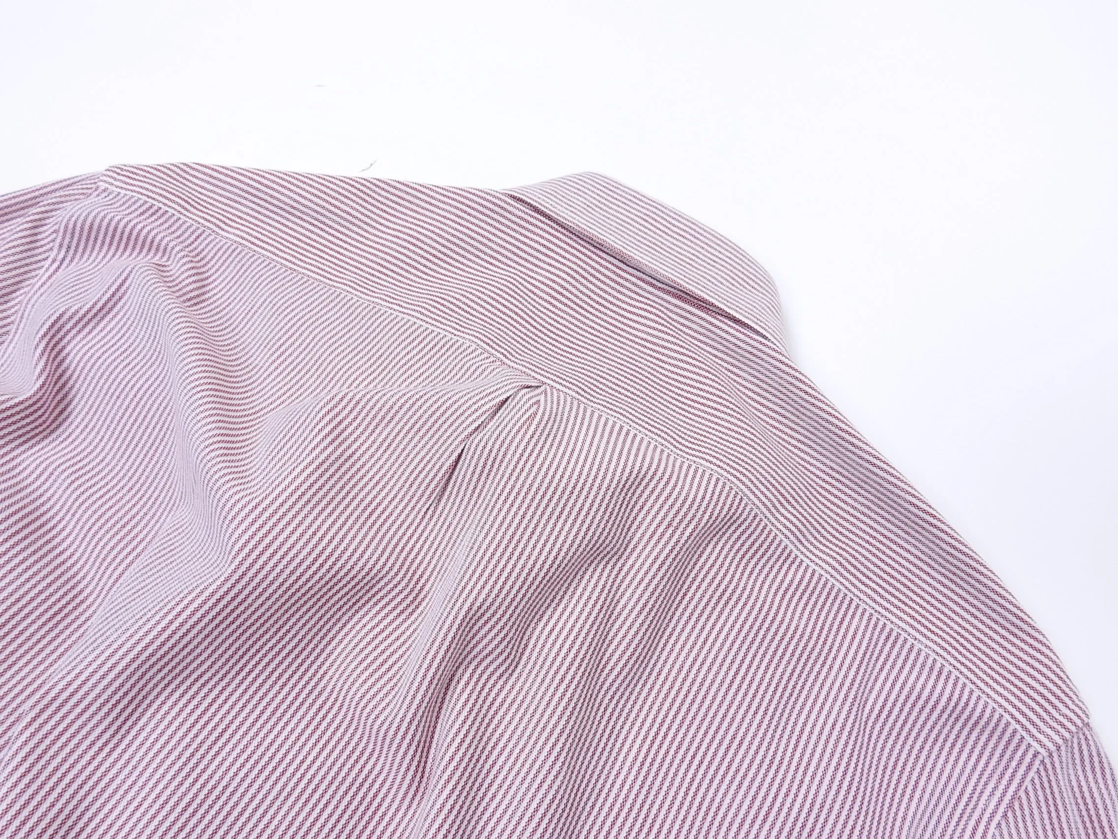 Brunello Cucinelli Red and White Striped Button Down Oxford - L