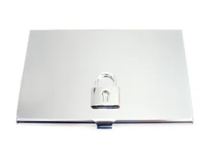 Business Card Holder with Lock Pendant