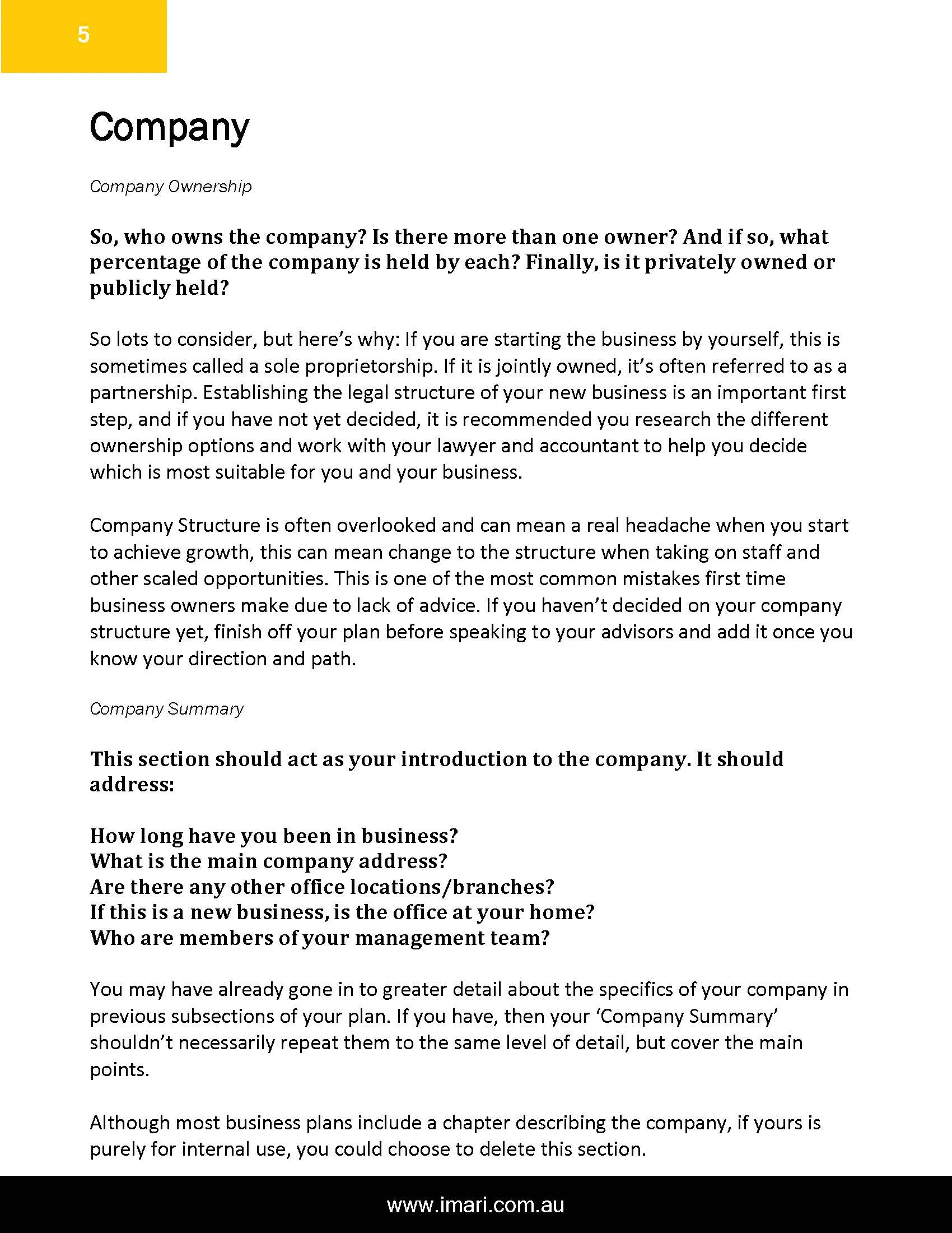 Business Plan Template