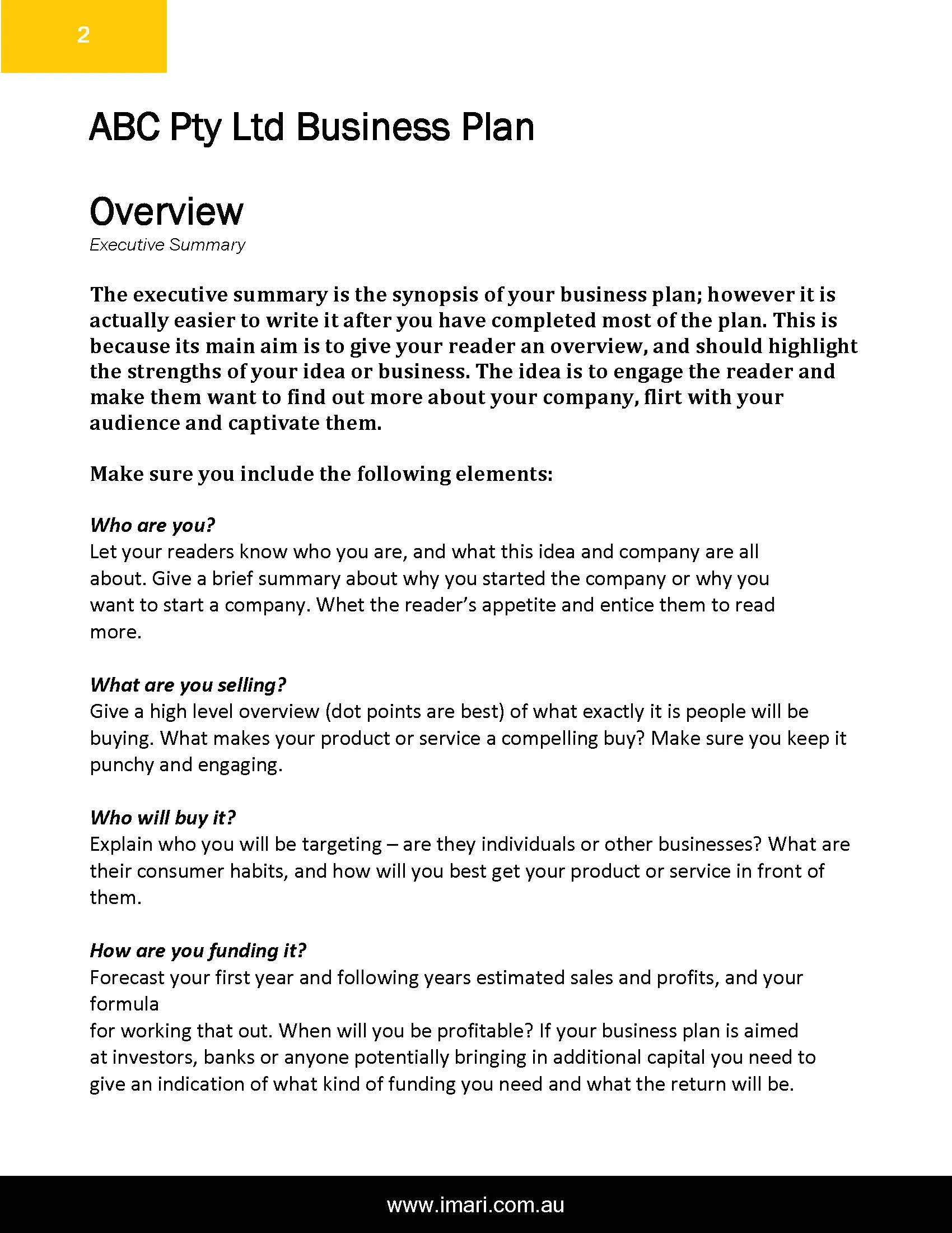 Business Plan Template