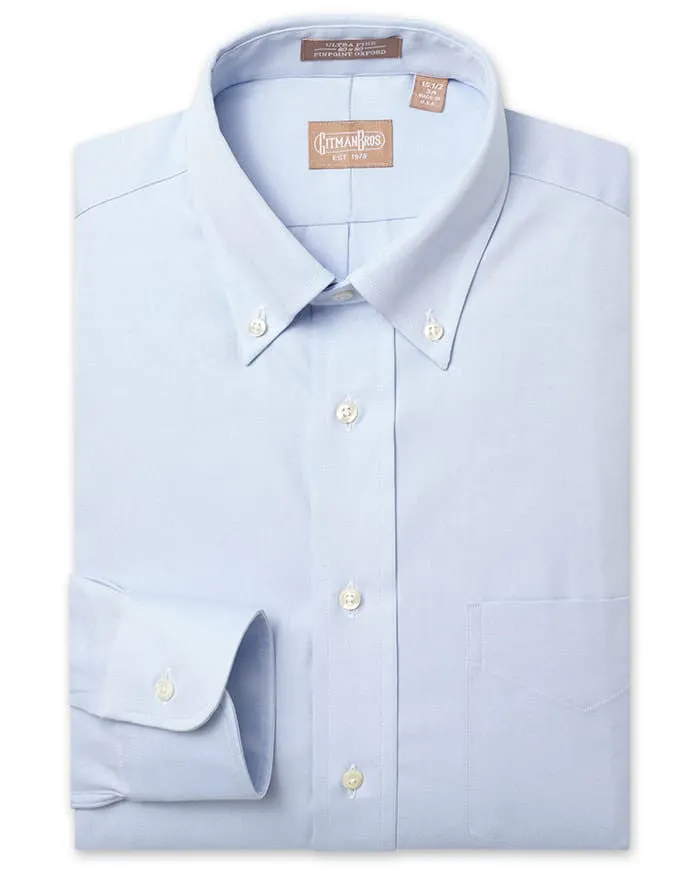 Button Down Pinpoint Light Blue - Classic