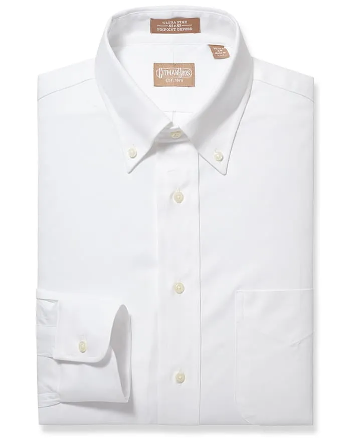 Button Down Pinpoint White - Big/Tall