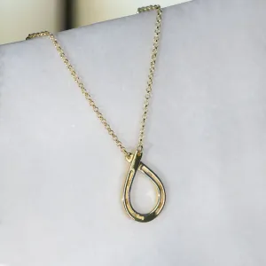 Cali - Lobster Clasp Horseshoe Loop 14K Gold on Sterling Silver Necklace