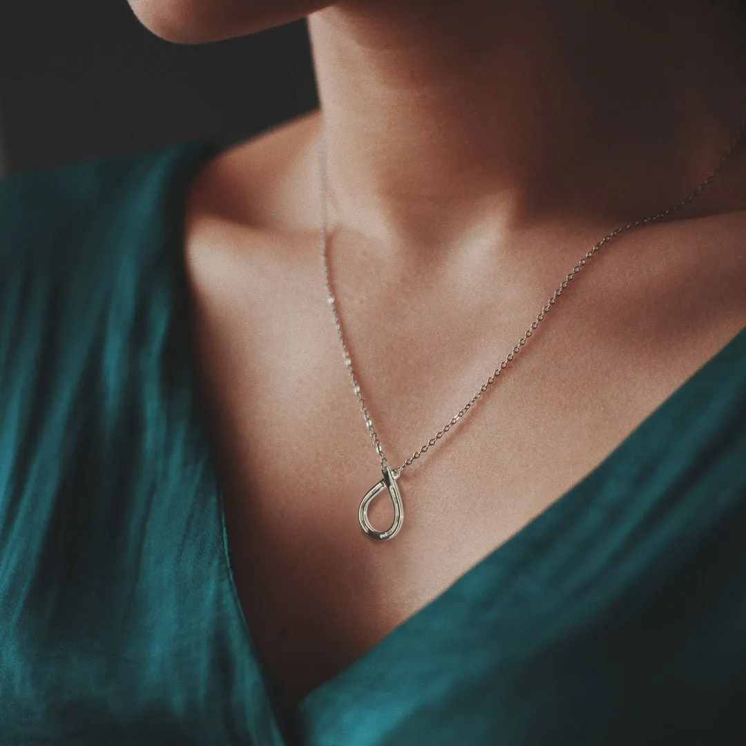 Cali - Lobster Clasp Horseshoe Loop 14K Gold on Sterling Silver Necklace