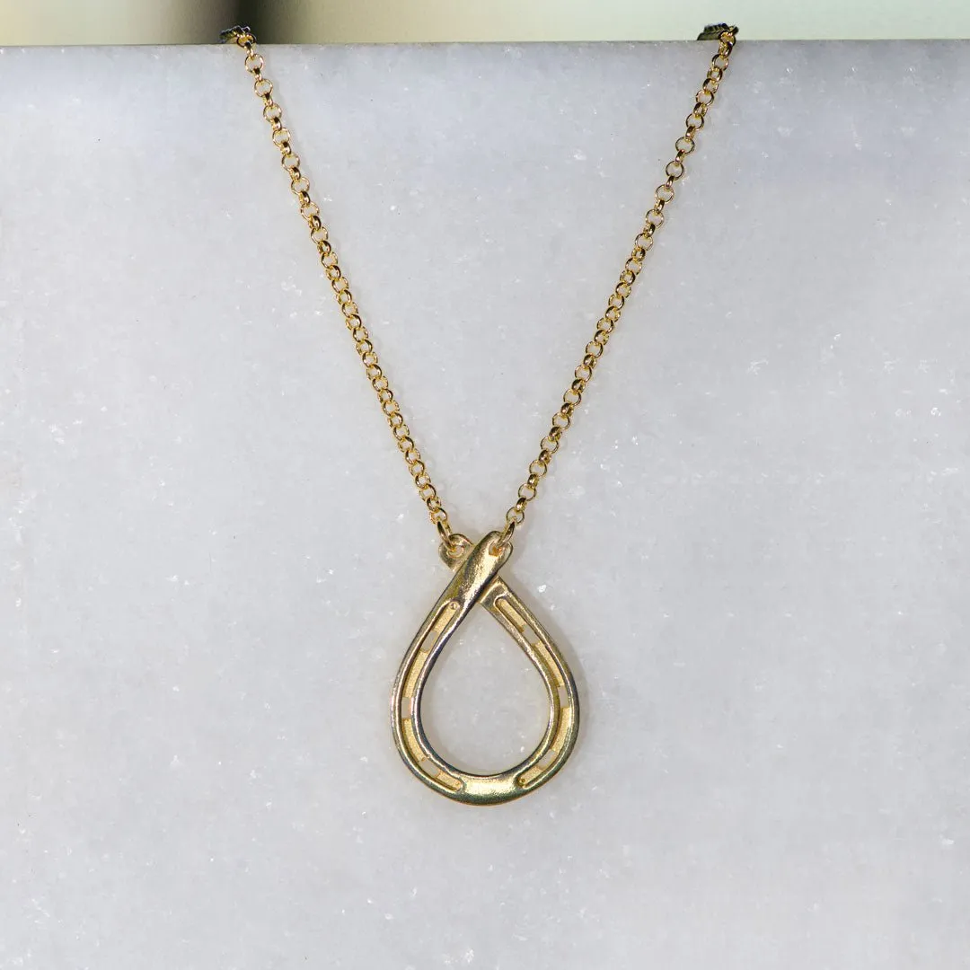 Cali - Lobster Clasp Horseshoe Loop 14K Gold on Sterling Silver Necklace