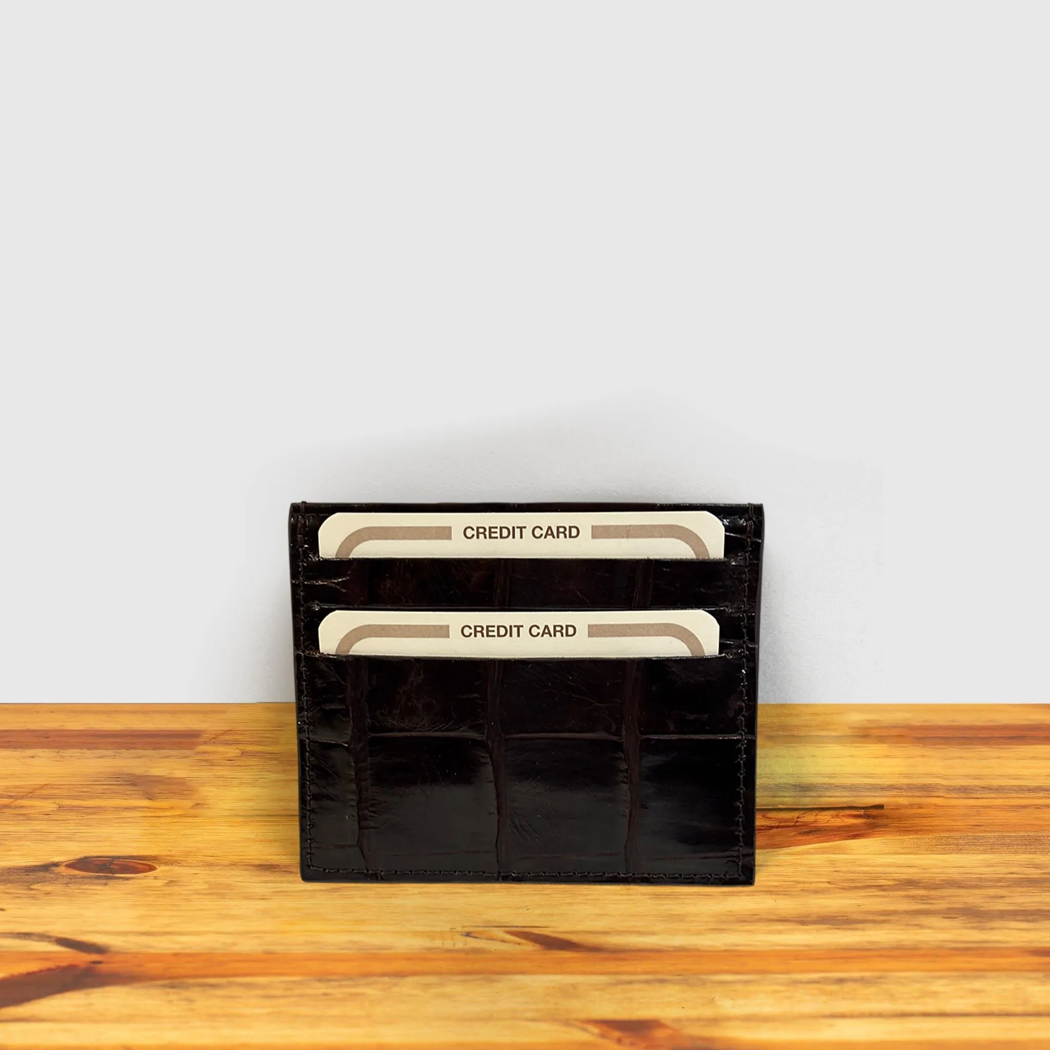 Calzoleria Toscana Kang Crocodile Credit Card Holder