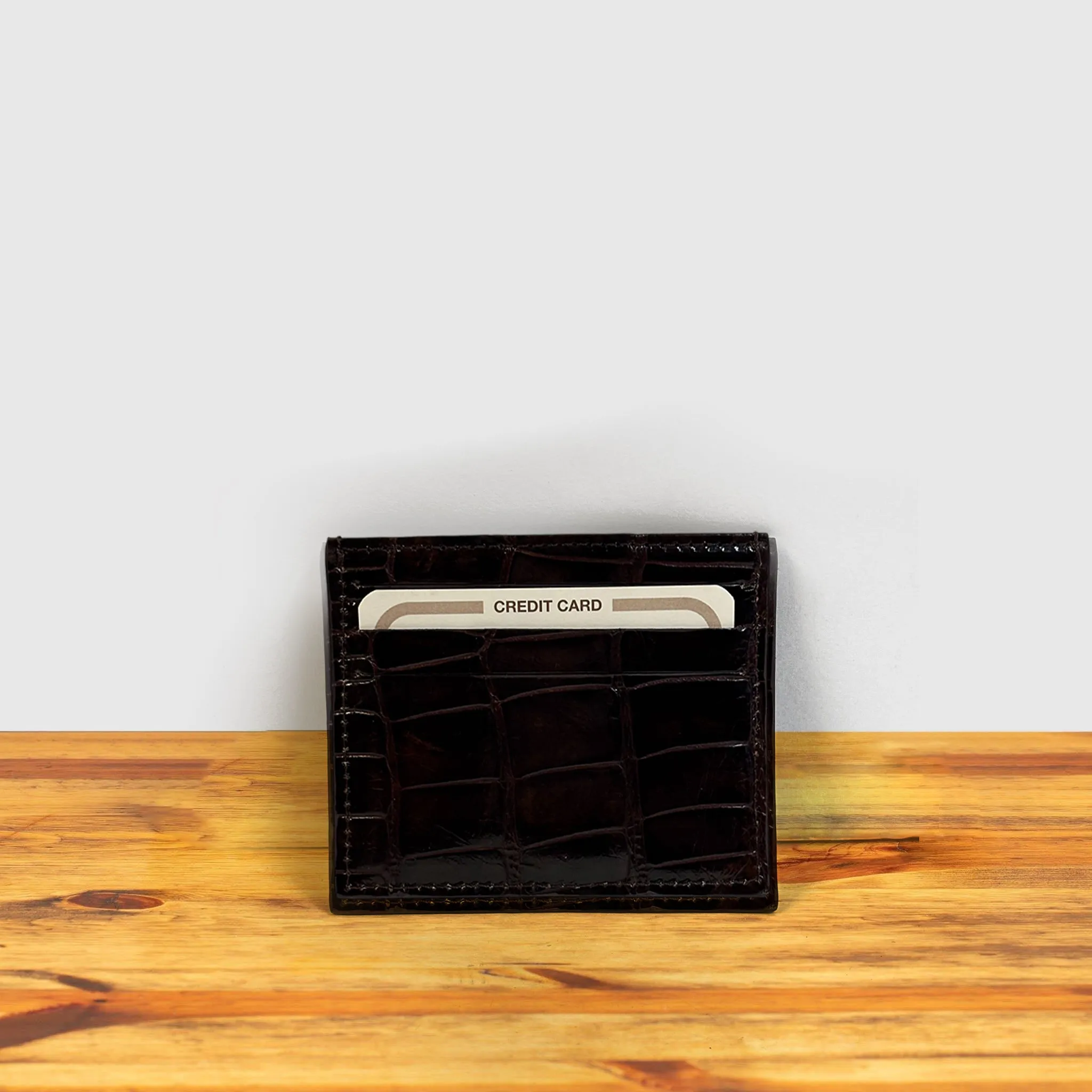 Calzoleria Toscana Kang Crocodile Credit Card Holder