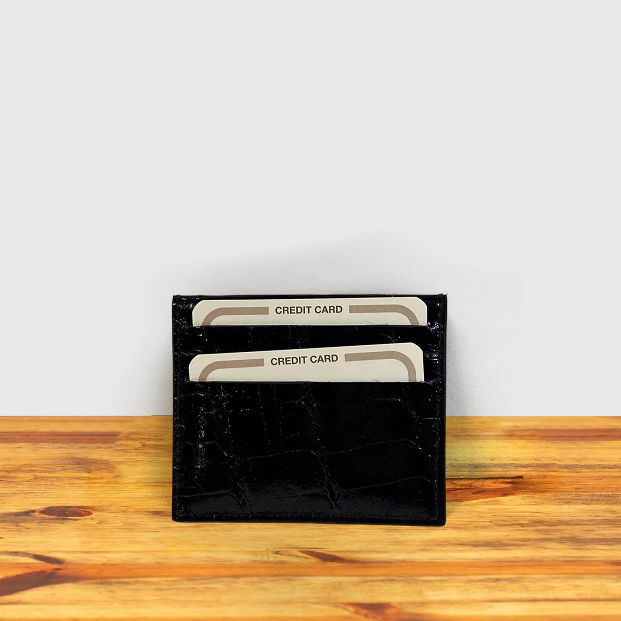 Calzoleria Toscana Kang Crocodile Credit Card Holder