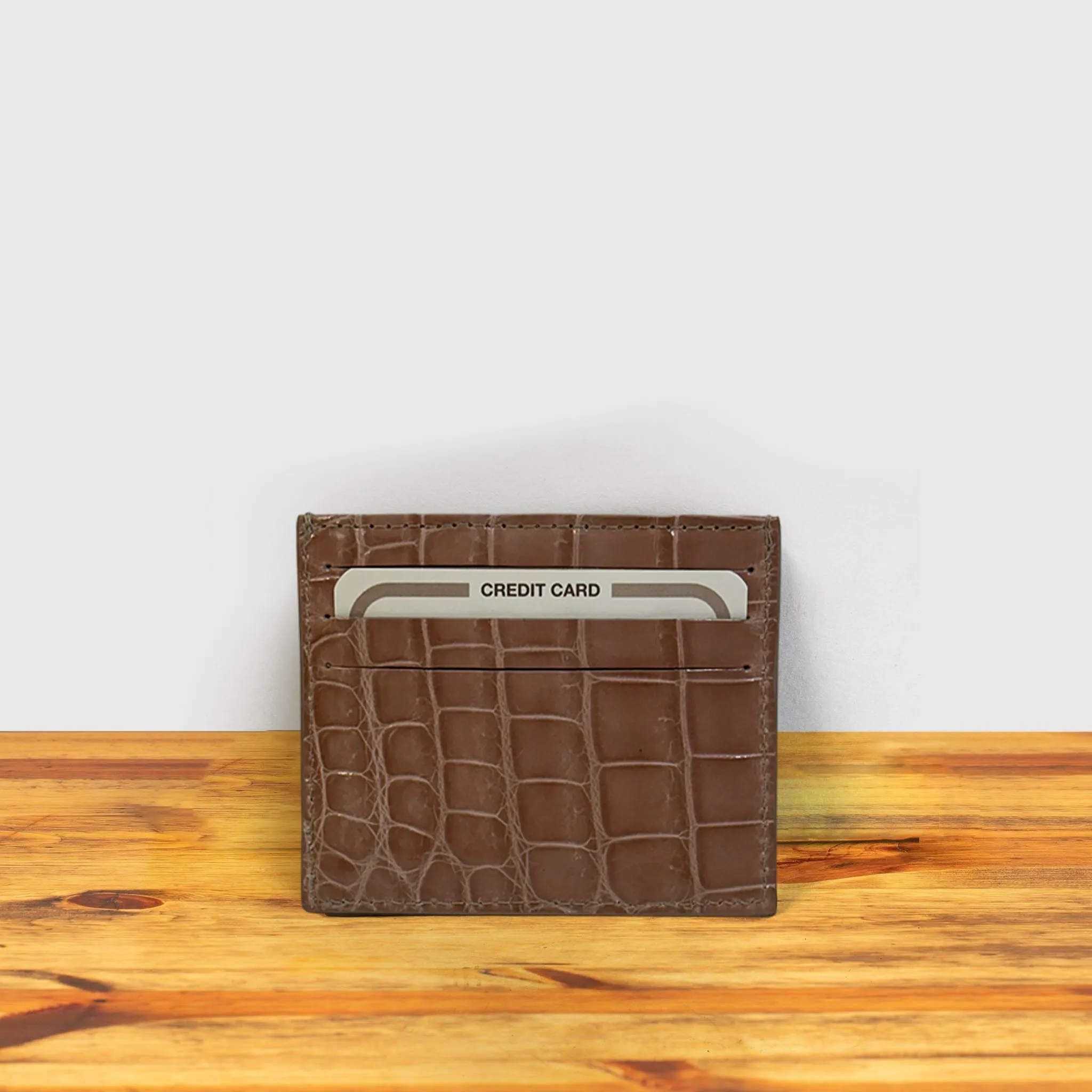 Calzoleria Toscana Kang Crocodile Credit Card Holder