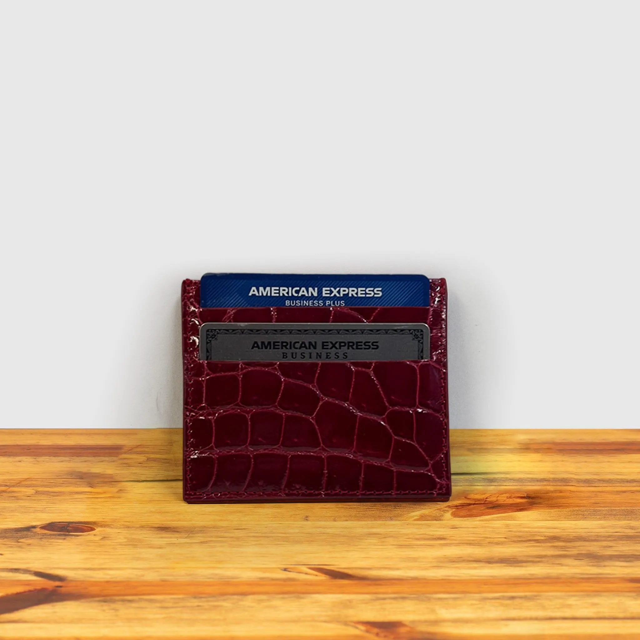 Calzoleria Toscana Kang Crocodile Credit Card Holder