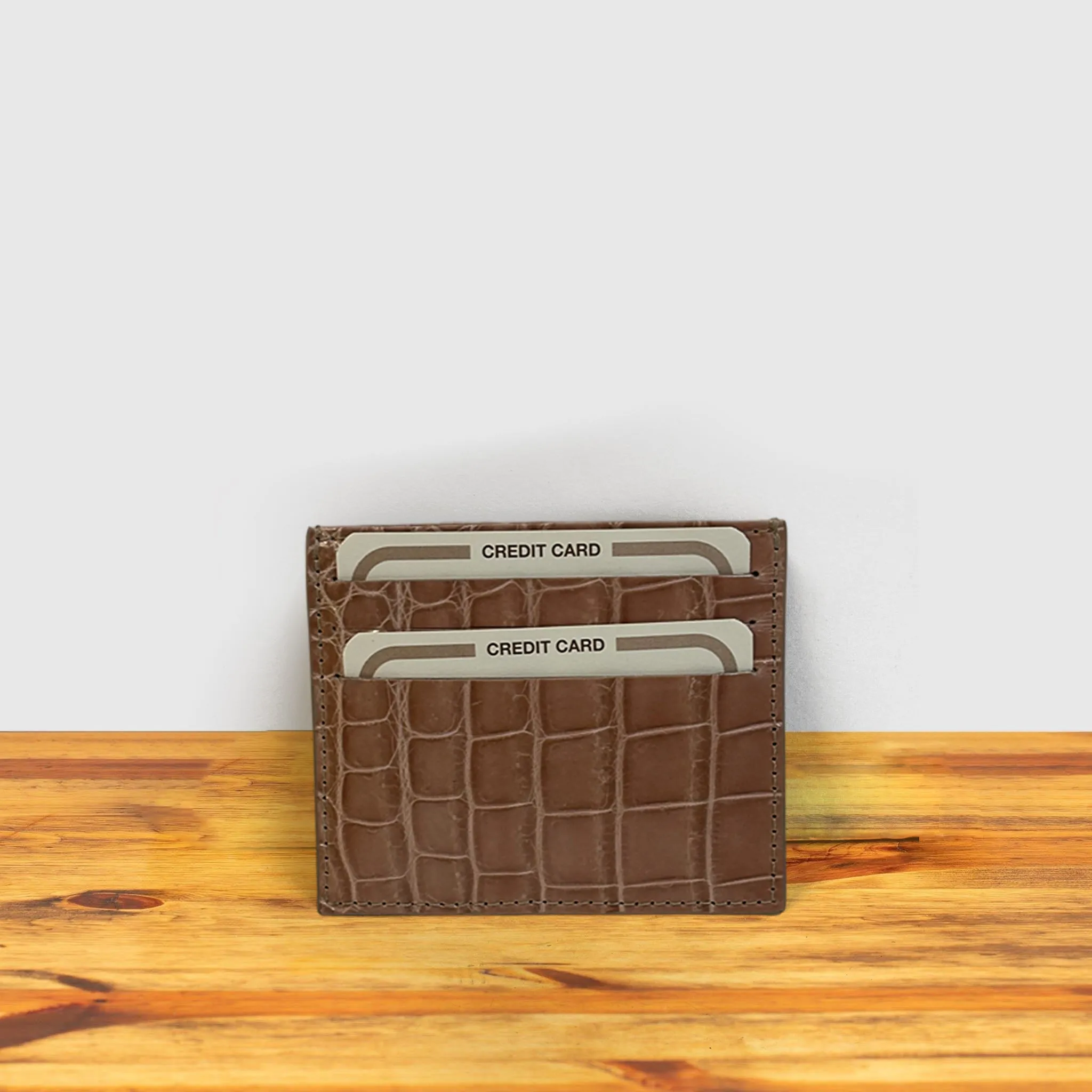 Calzoleria Toscana Kang Crocodile Credit Card Holder