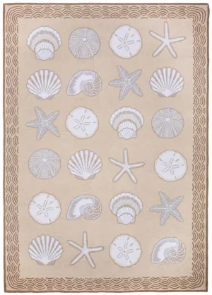 Cape Contemp Shells w/Waves 5x7 Beige