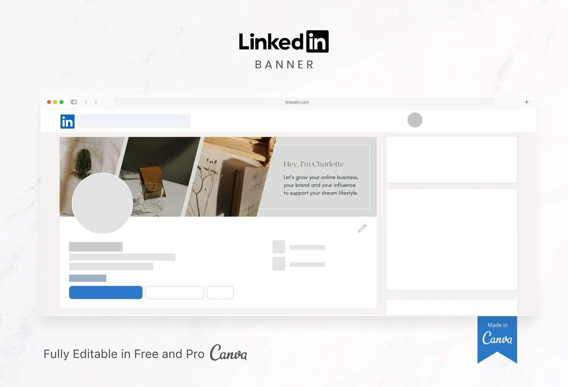Charlotte LinkedIn Banner Canva Template
