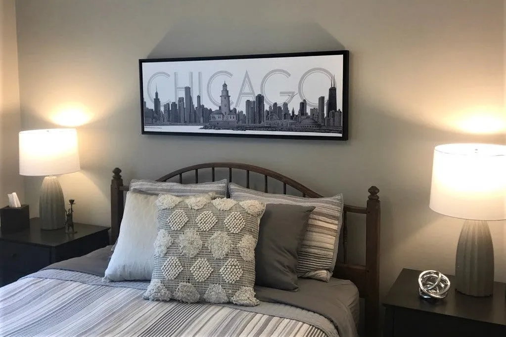 CHICAGO Skyline Canvas Fine Art Pencil Illustration With Floating Frame