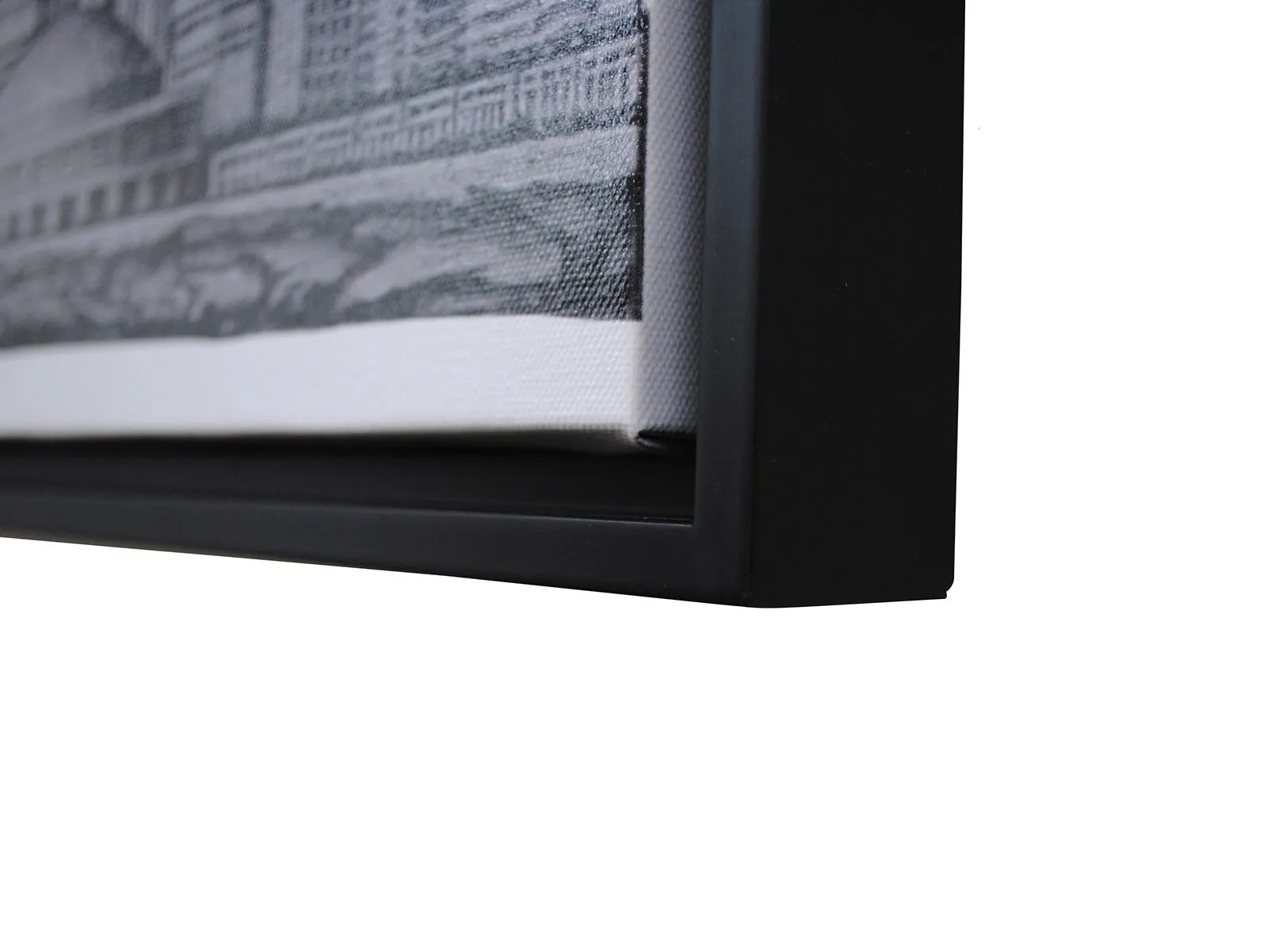 CHICAGO Skyline Canvas Fine Art Pencil Illustration With Floating Frame
