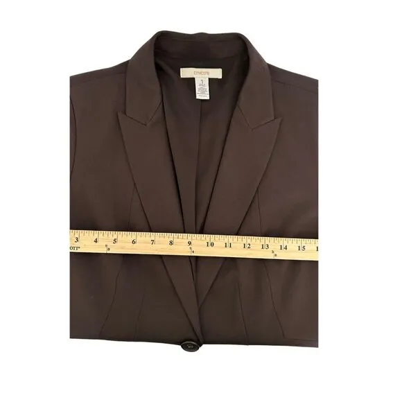 Chico’s Fully Lined Women’s Blazer/Jacket Size 1 Medium 8/10 in Brown