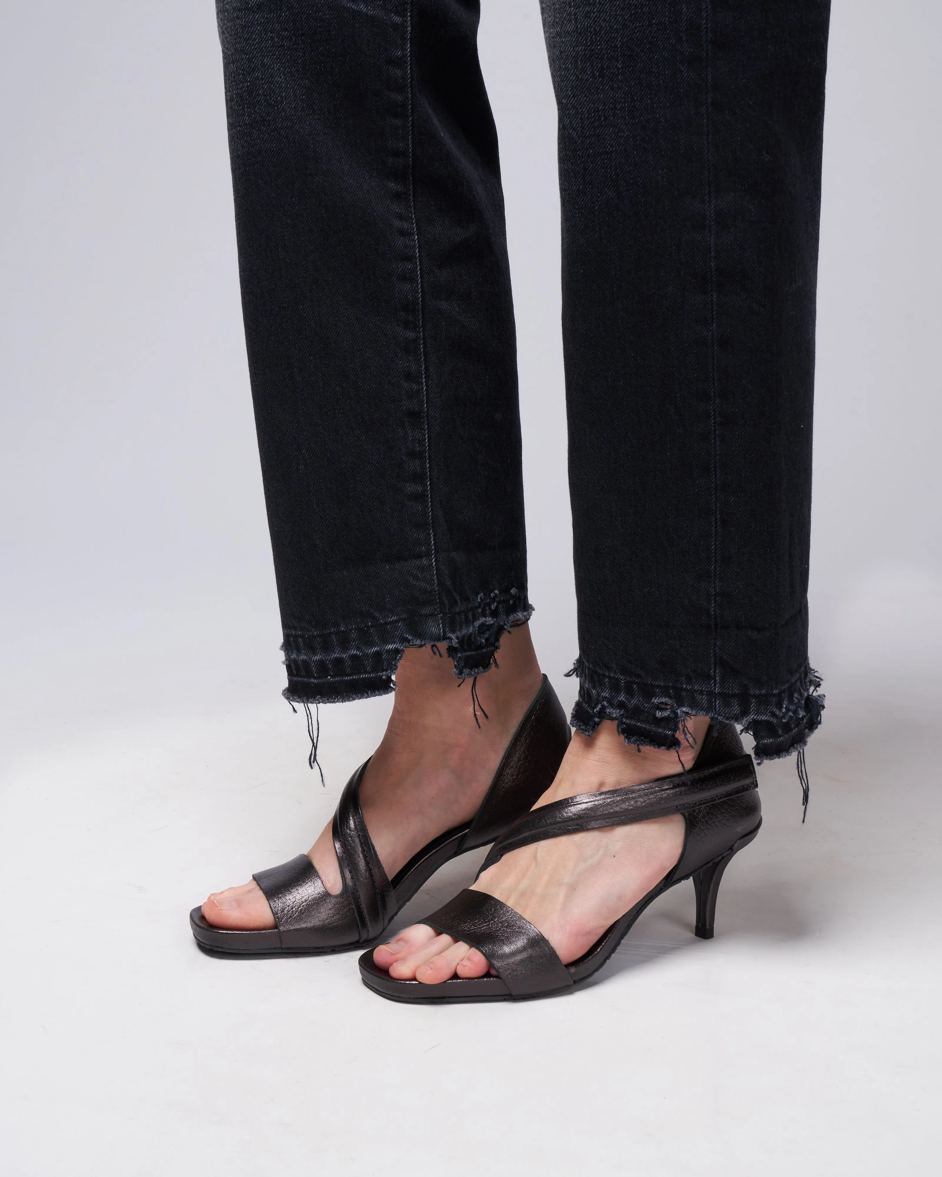 cirine heel - black castoro lame