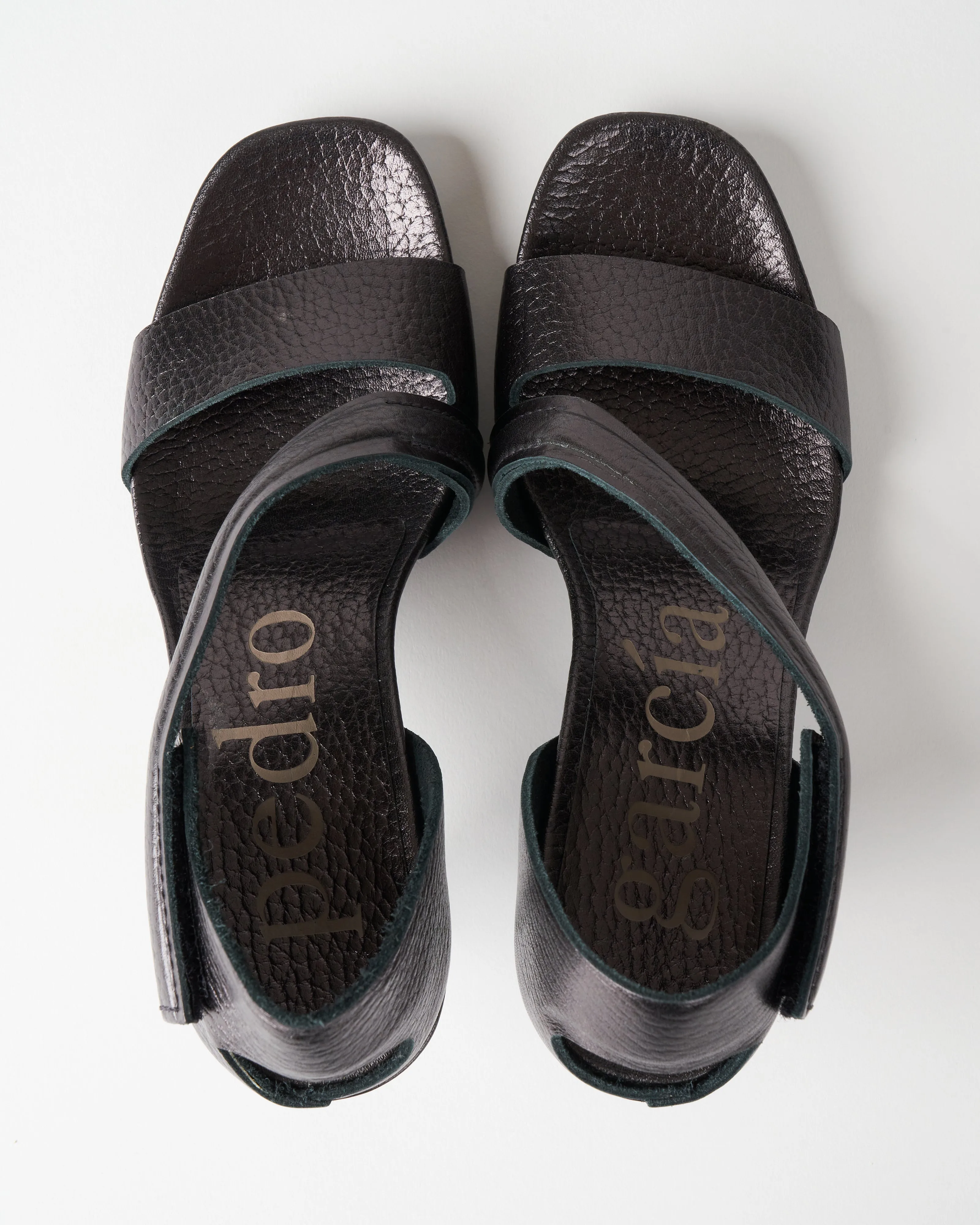cirine heel - black castoro lame
