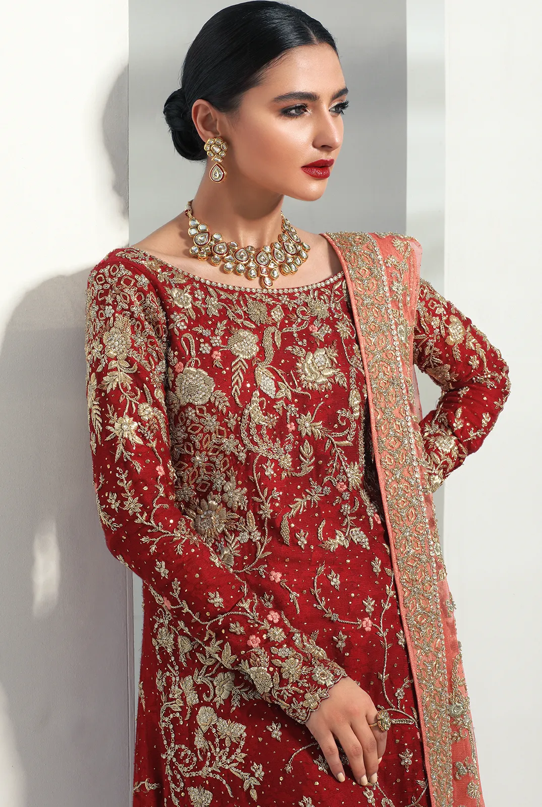 Classic Bridal Red Lehnga with Embroidery #Y6126