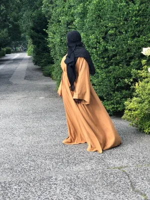Classic Golden Yellow Abaya Dress