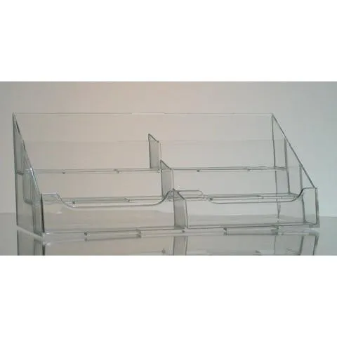 Clear Acrylic 6-Pocket Countertop Business Card Holder