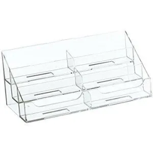 Clear Acrylic 6-Pocket Countertop Business Card Holder