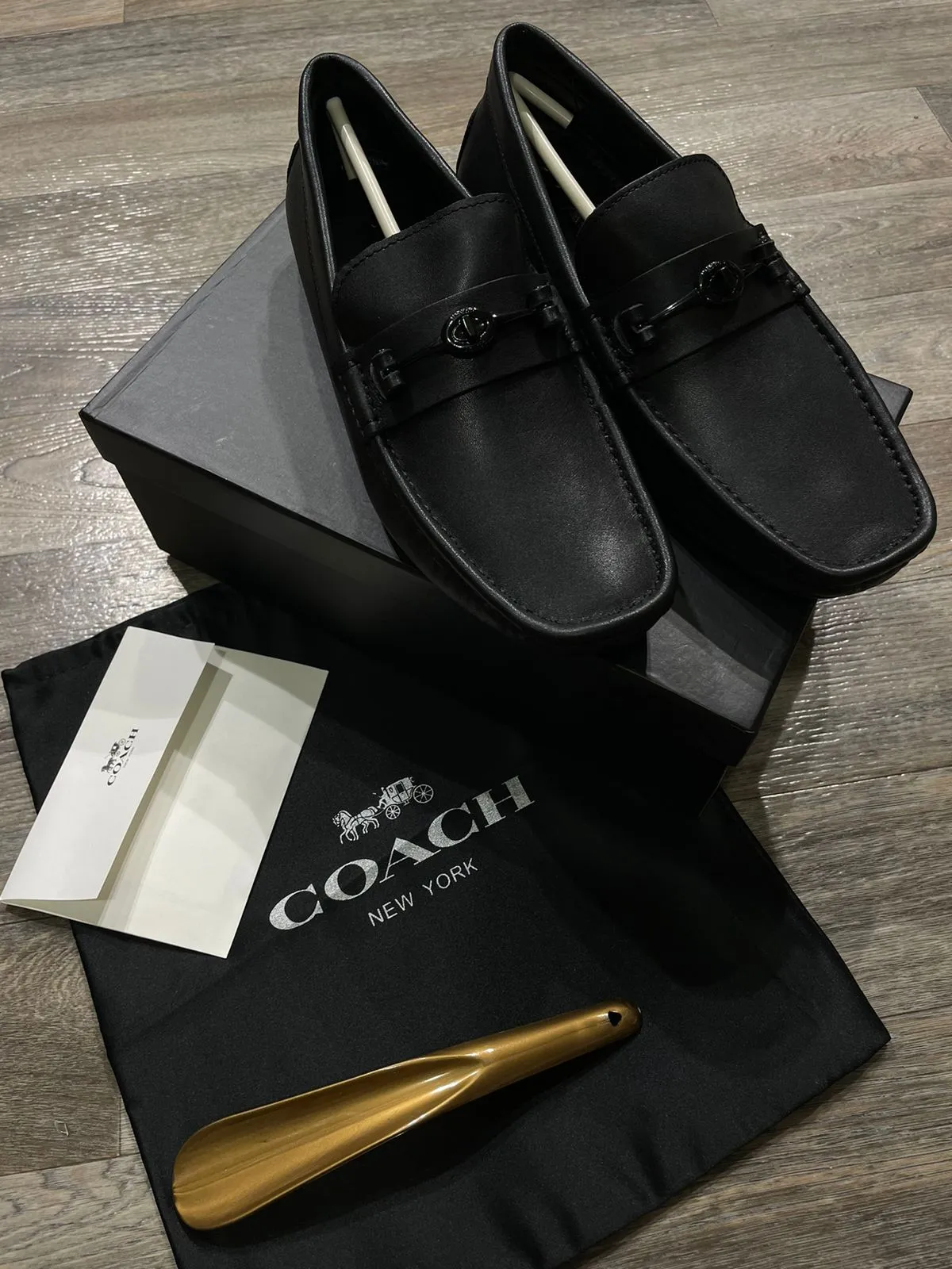 COACH || MEN'S CASUAL CALF LEATHER LOAFER BLACK