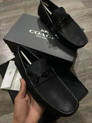 COACH || MEN'S CASUAL CALF LEATHER LOAFER BLACK