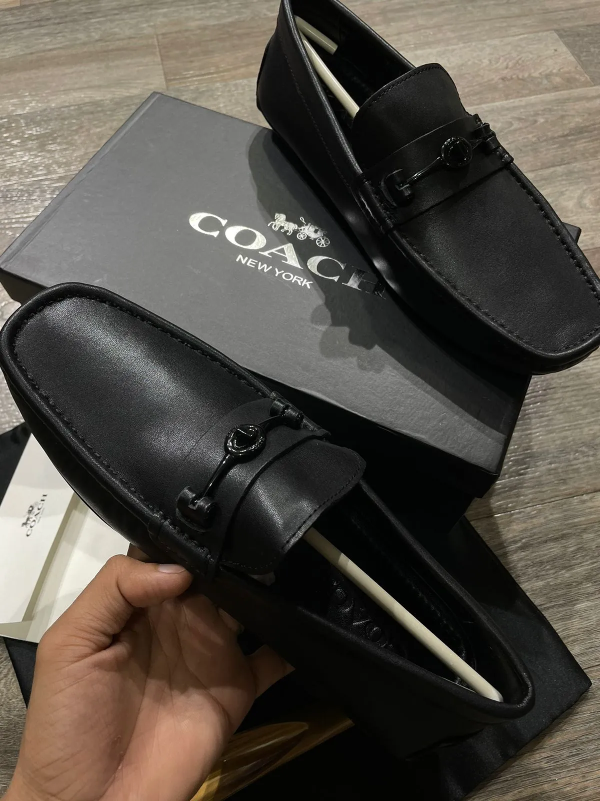 COACH || MEN'S CASUAL CALF LEATHER LOAFER BLACK