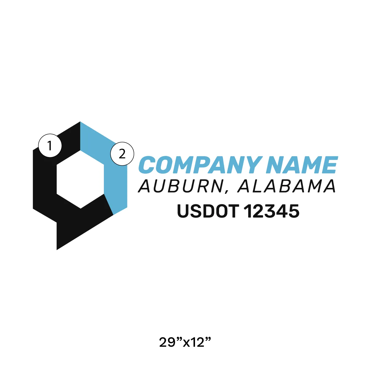 Company Name Truck Door Decal (USDOT), 2 Pack
