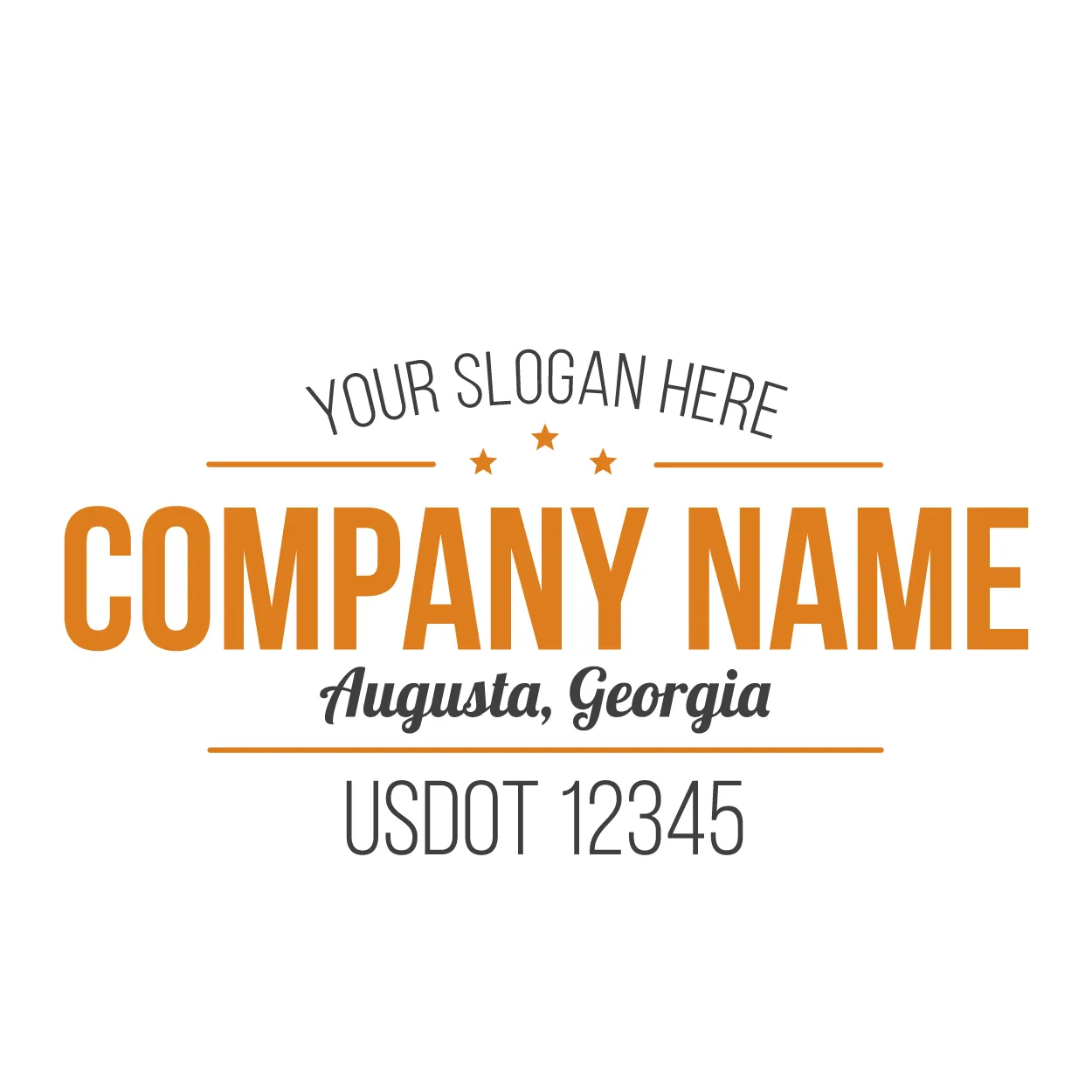 Company Name Truck Door Decal (USDOT), 2 Pack