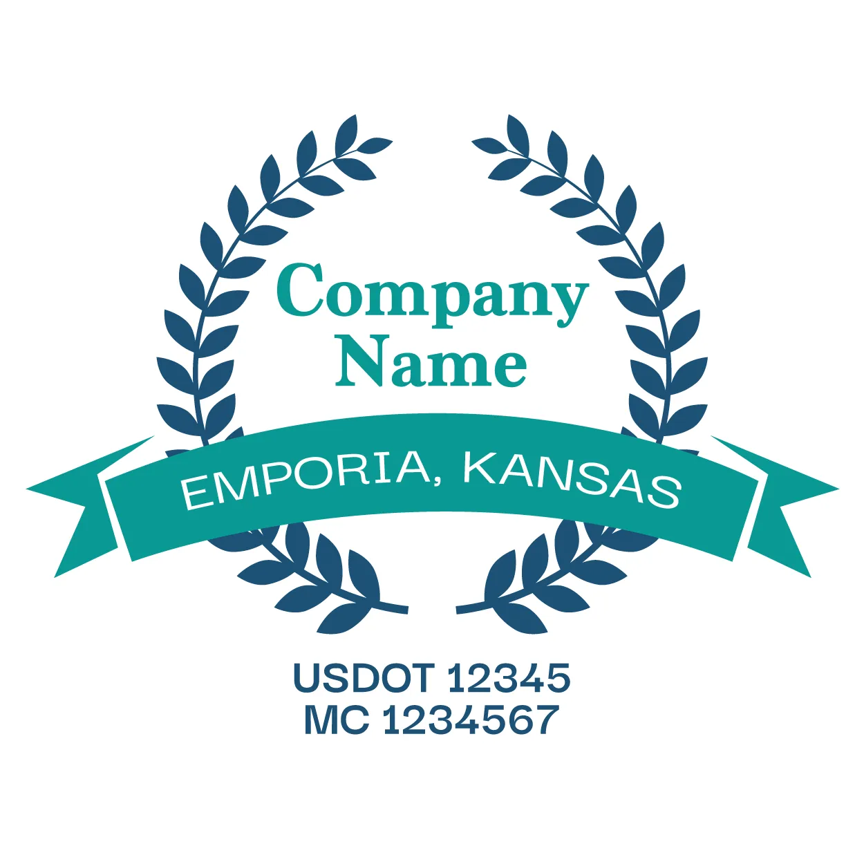 Company Name Truck Door Decal (USDOT), 2 Pack