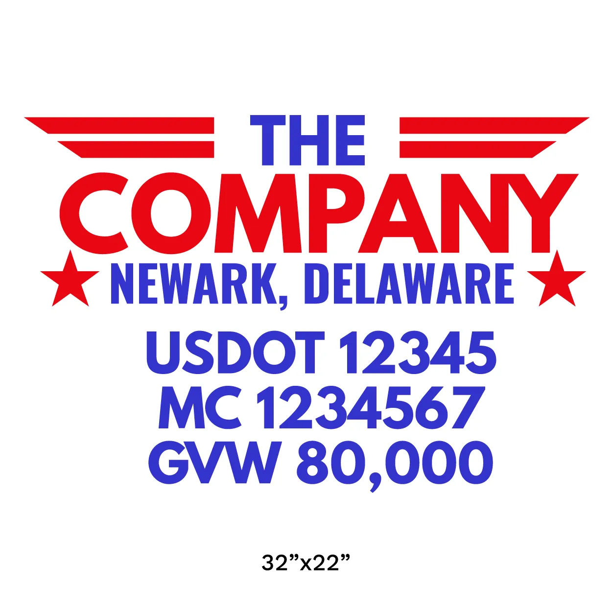 Company Name Truck Door Decal (USDOT), 2 Pack