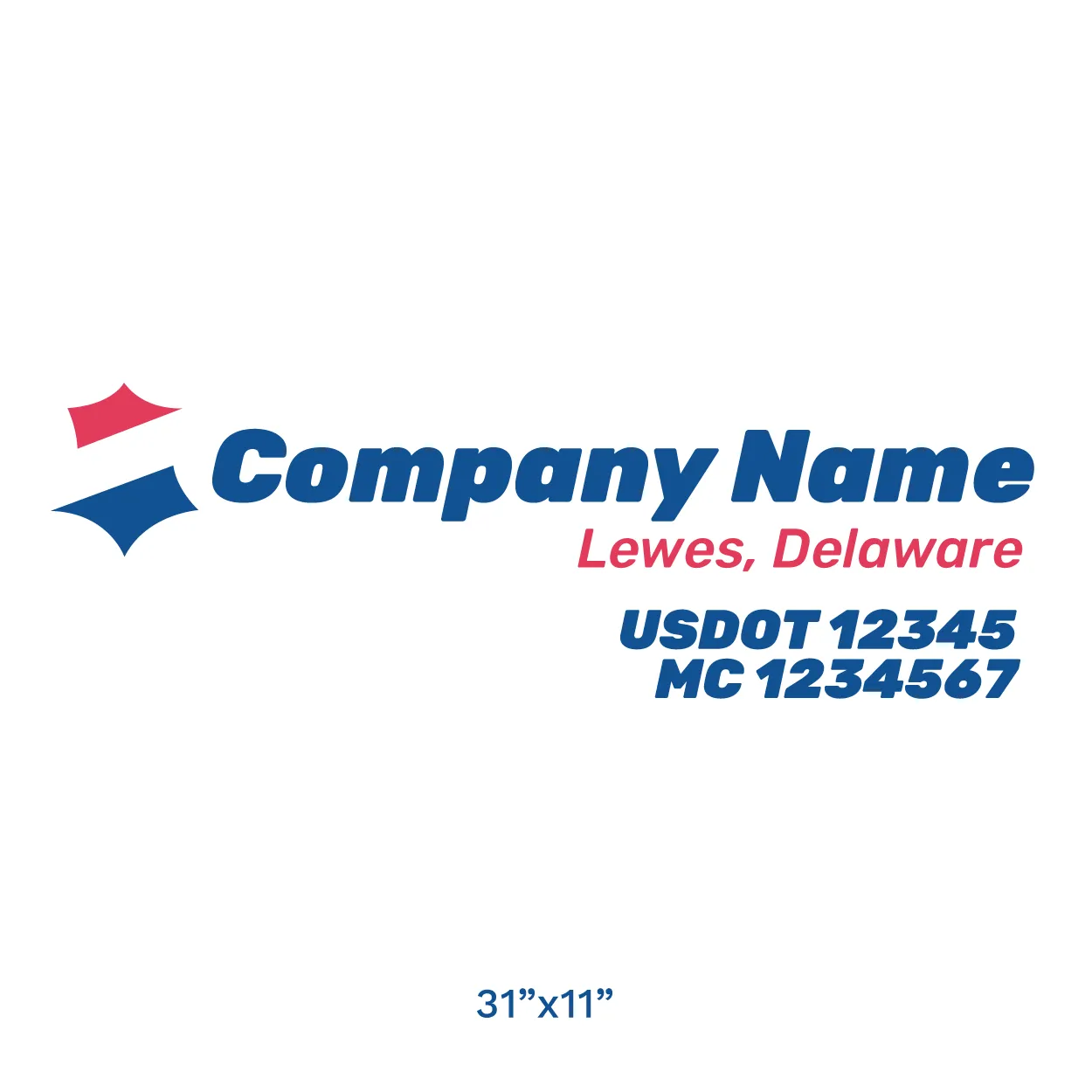 Company Name Truck Door Decal (USDOT), 2 Pack