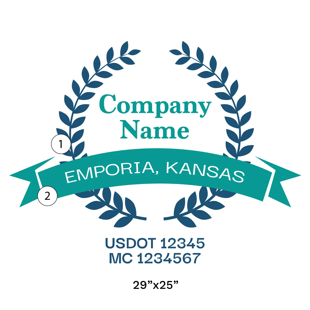 Company Name Truck Door Decal (USDOT), 2 Pack