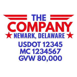 Company Name Truck Door Decal (USDOT), 2 Pack
