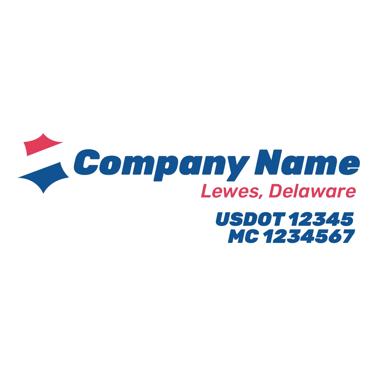 Company Name Truck Door Decal (USDOT), 2 Pack