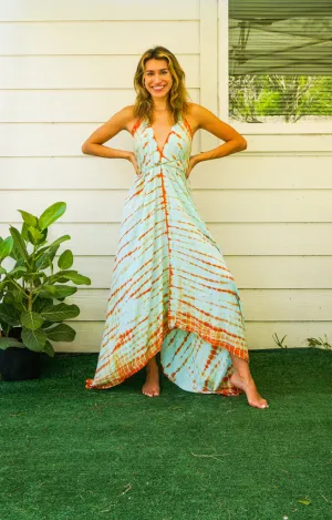 Coral Reef Hand-Dyed Maxi Dress