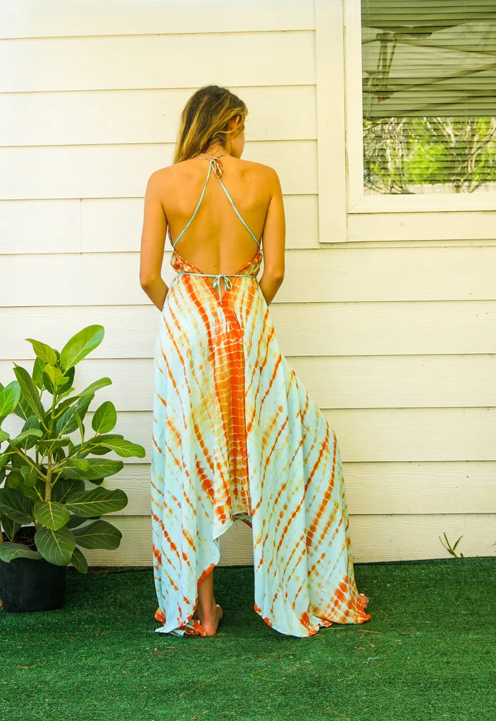 Coral Reef Hand-Dyed Maxi Dress