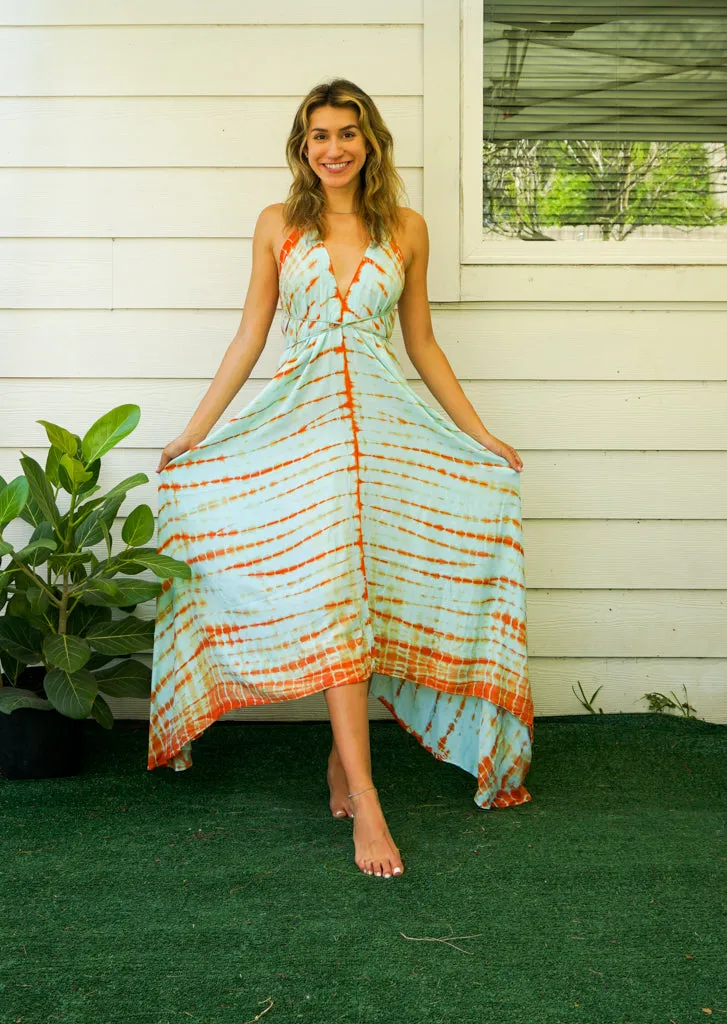 Coral Reef Hand-Dyed Maxi Dress