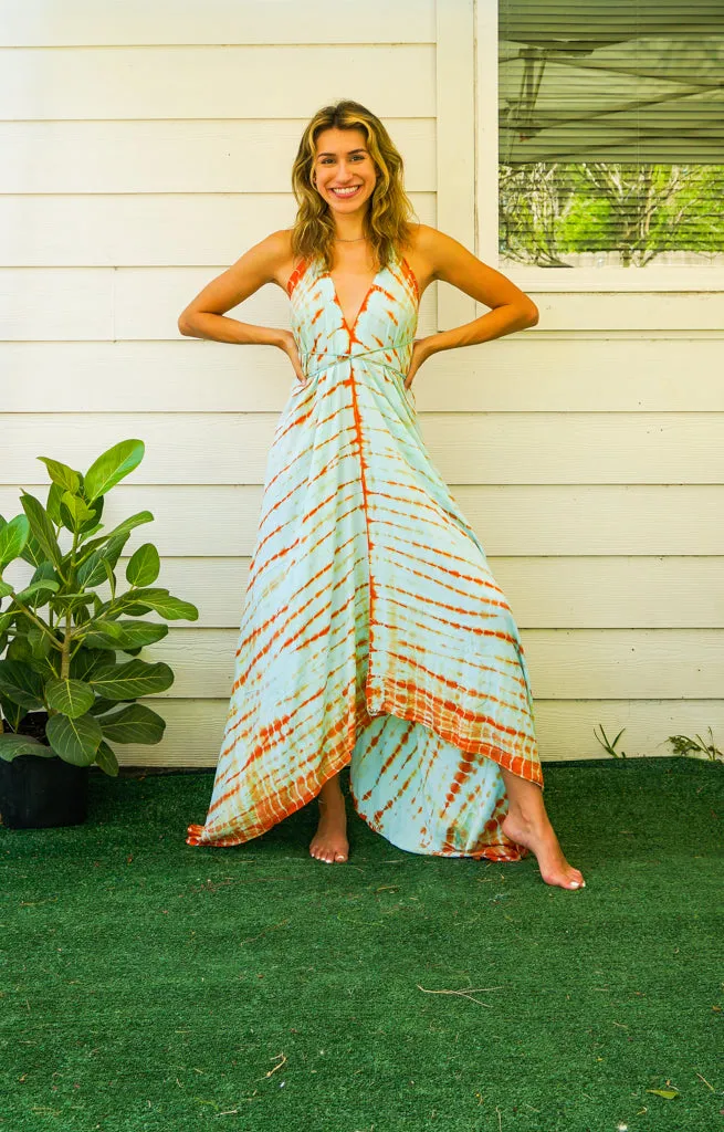 Coral Reef Hand-Dyed Maxi Dress