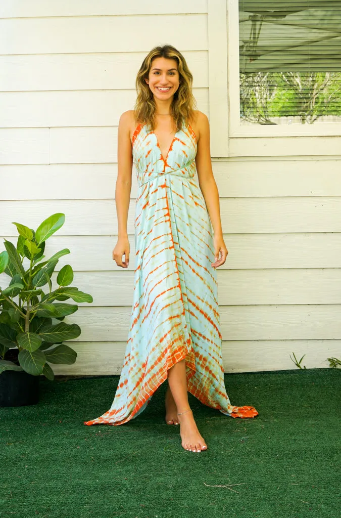 Coral Reef Hand-Dyed Maxi Dress