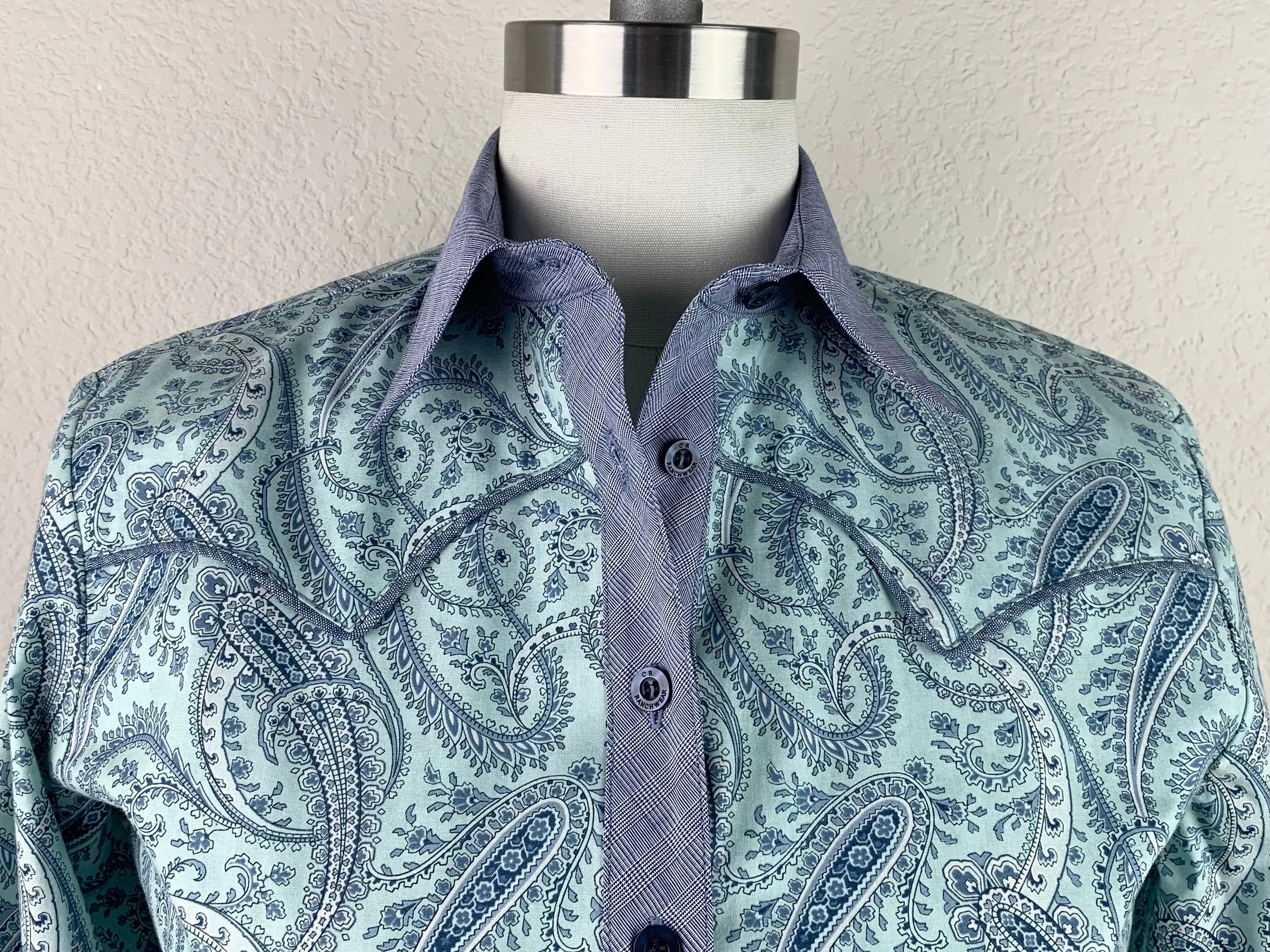 CR Western Pro Misty and Navy Blue Paisley-FINAL SALE