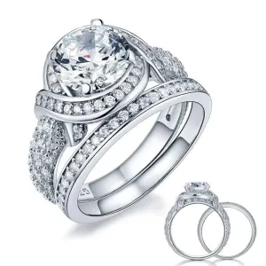Created Diamond Vintage Luxury Anniversary Ring Set