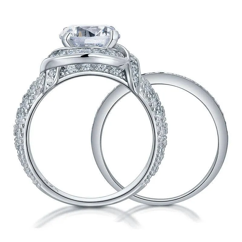Created Diamond Vintage Luxury Anniversary Ring Set