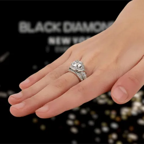 Created Diamond Vintage Luxury Anniversary Ring Set