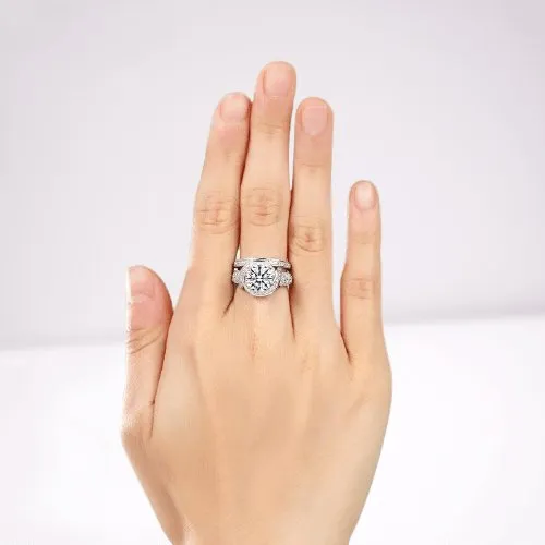 Created Diamond Vintage Luxury Anniversary Ring Set