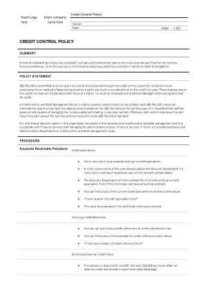 Credit Control Policy