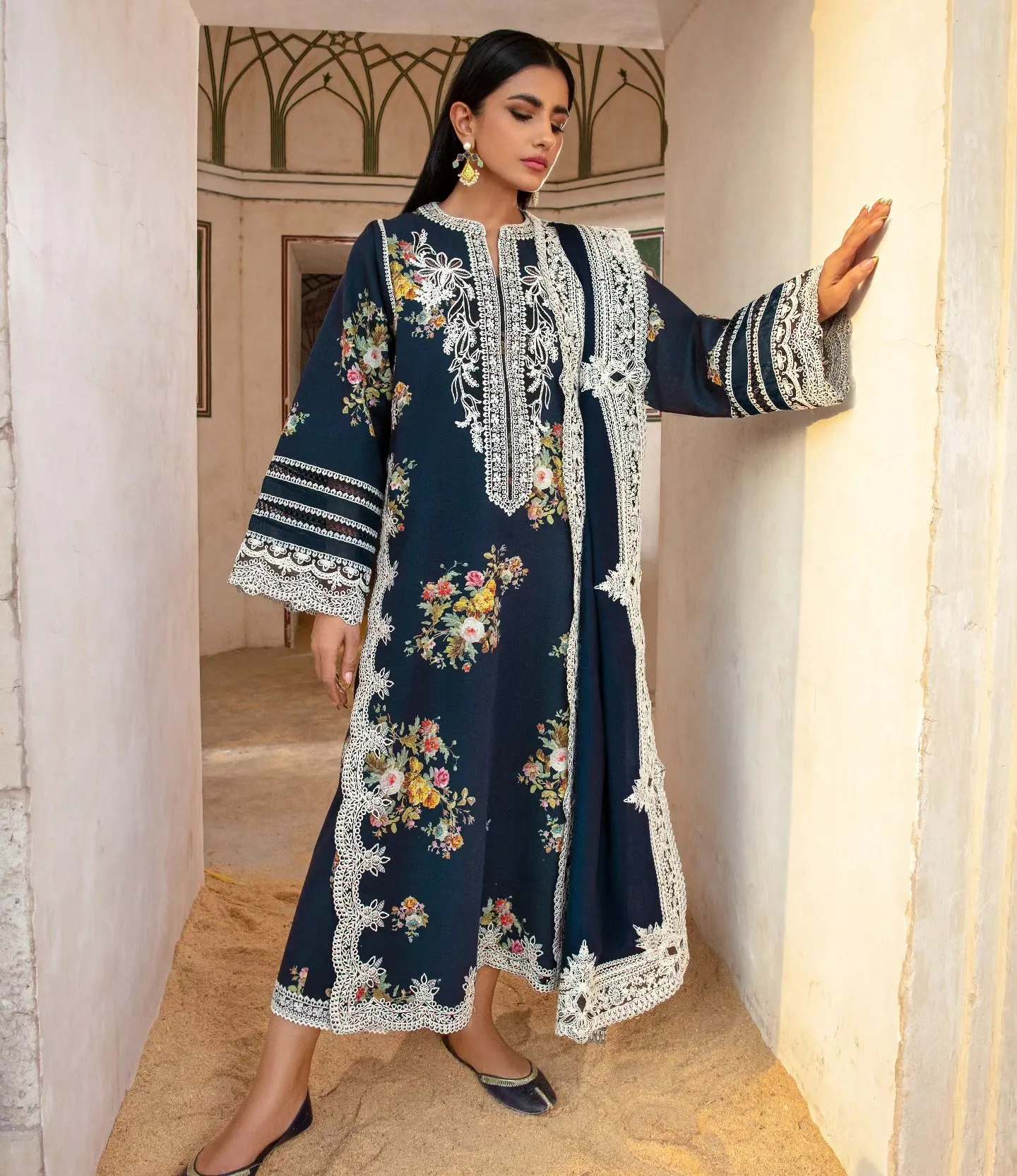Crimson Luxury Lawn Embroidered Unstitched Suits Marori Tales - CRWP 2B