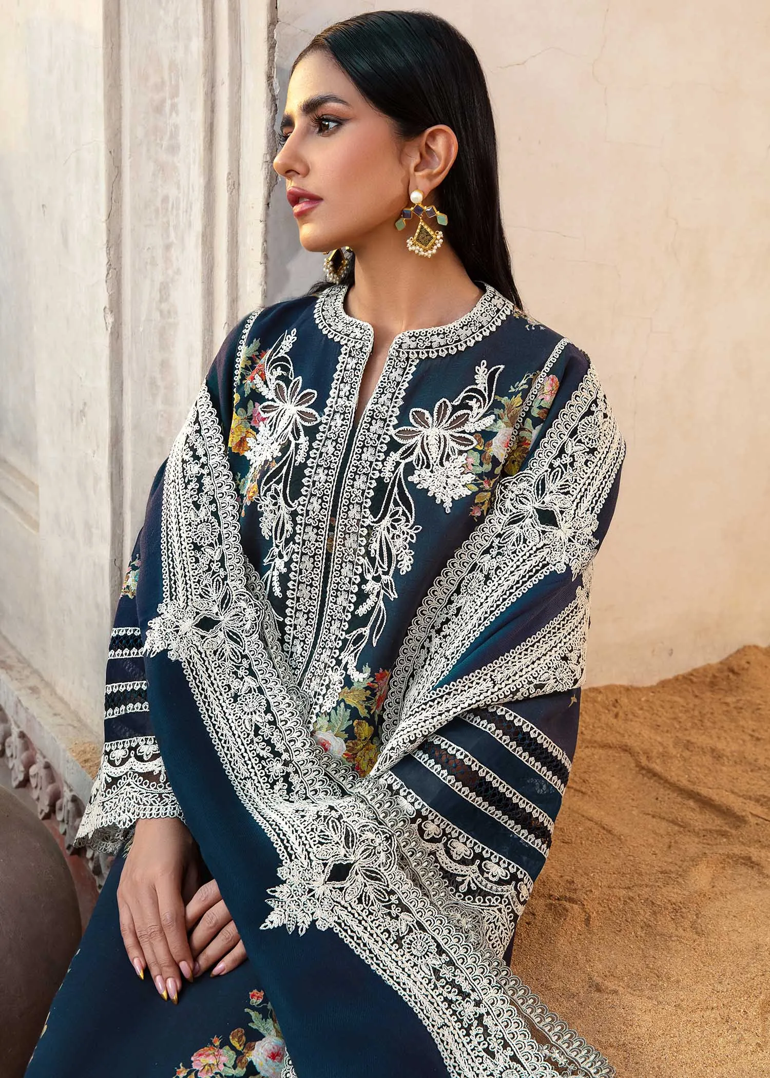 Crimson Luxury Lawn Embroidered Unstitched Suits Marori Tales - CRWP 2B
